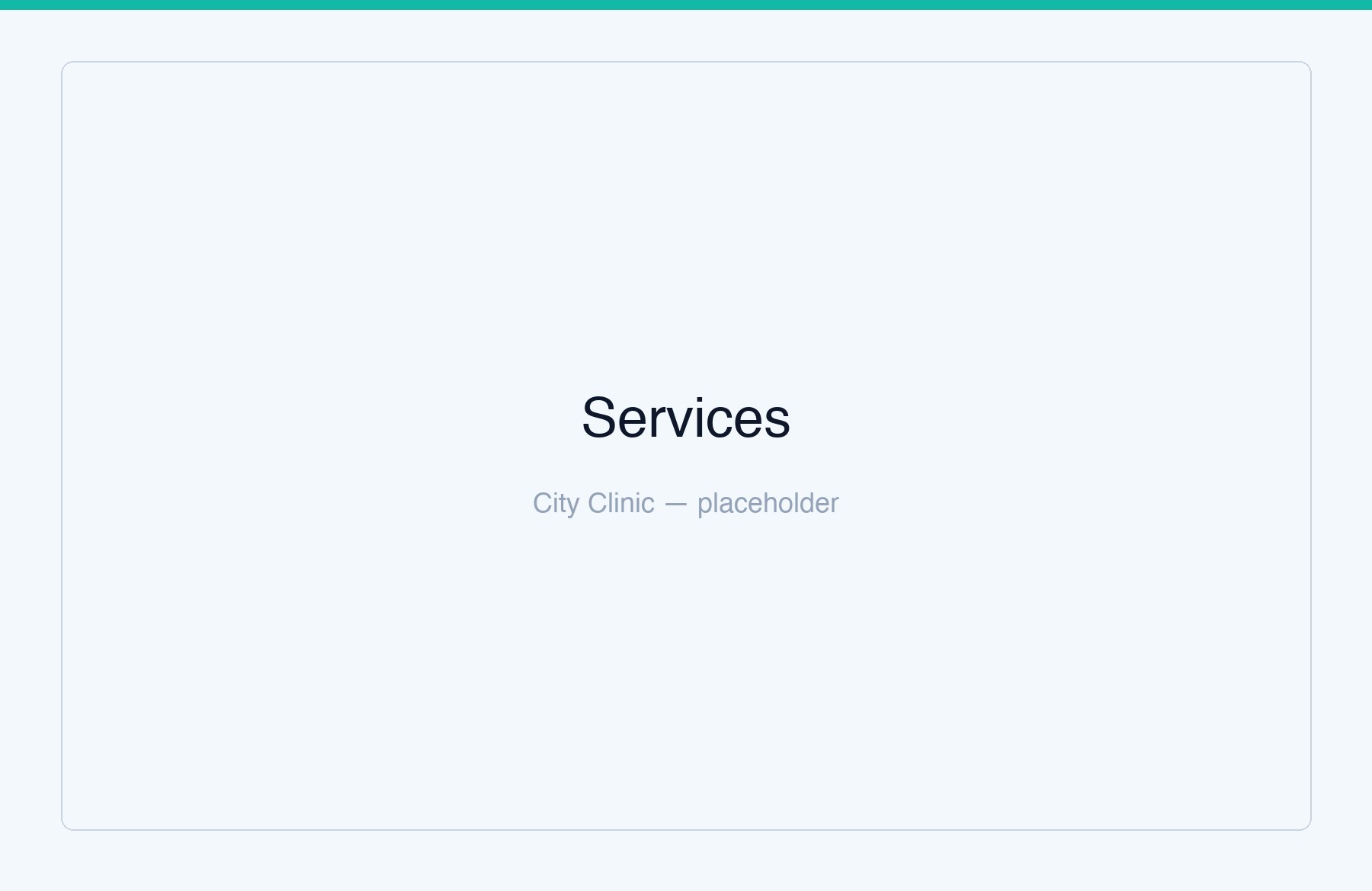 Clinical services menu